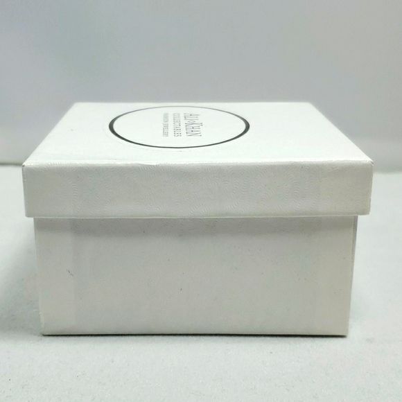 Ali khan Earrings with rhinestones & white frosted stone dangle pierced gift box - Picture 4 of 5